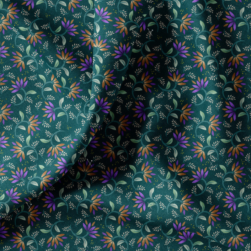 Coated  Cotton AITANA Green / Violet